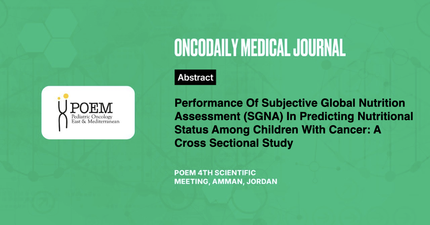 Performance Of Subjective Global Nutrition Assessment (SGNA) In ...
